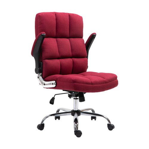Chaise De Bureau Hwc-j21, Réglable En Hauteur ~ Tissu/textile Rouge-vin