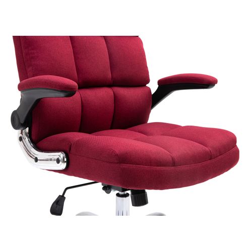 Chaise De Bureau Hwc-j21, Réglable En Hauteur ~ Tissu/textile Rouge-vin