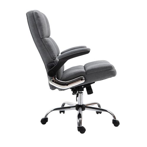Chaise De Bureau Hwc-j21, Réglable En Hauteur ~ Tissu/textile Gris