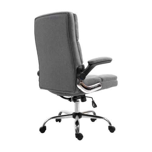 Chaise De Bureau Hwc-j21, Réglable En Hauteur ~ Tissu/textile Gris