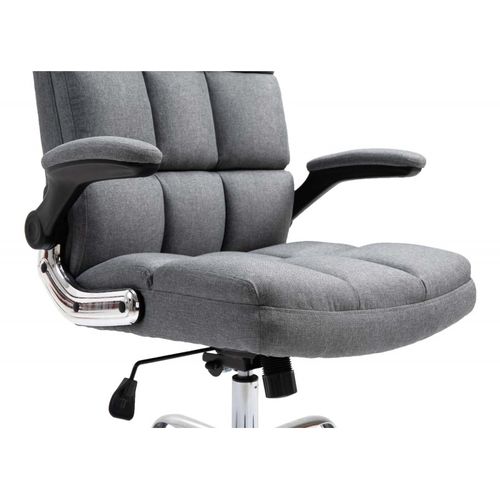 Chaise De Bureau Hwc-j21, Réglable En Hauteur ~ Tissu/textile Gris