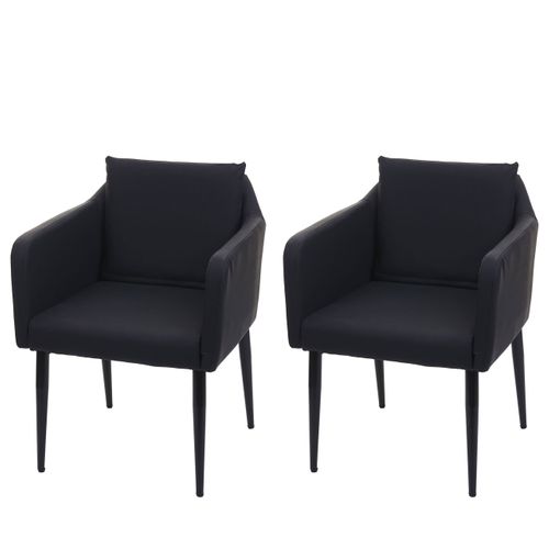 2x Chaise De Salle À Manger Hwc-h93 Similicuir Noir