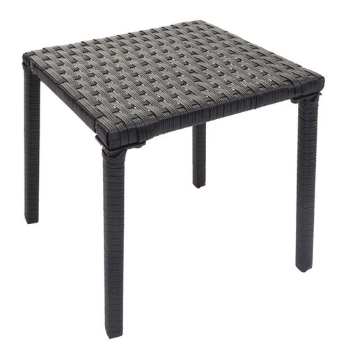 2x Chaises Longues Hwc-e27 En Polyrotin ~ Noir, Coussins Crème-beige