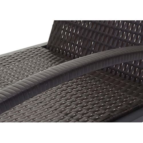 2x Chaises Longues Hwc-e27 En Polyrotin ~ Brun, Coussins Crème-beige