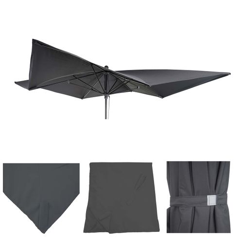 Toile Pour Parasol De Luxe Hwc-a37 3x3m (ø4.24m) ~ Anthracite