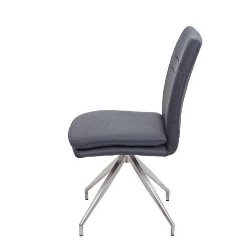 6x Chaise De Salle à Manger Hwc-h70 Tissu Textile Gris Foncé