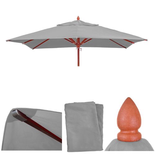 Toile Pour Parasol Hwc-c57,3x3m Polyester 3kg ~ Gris Clair