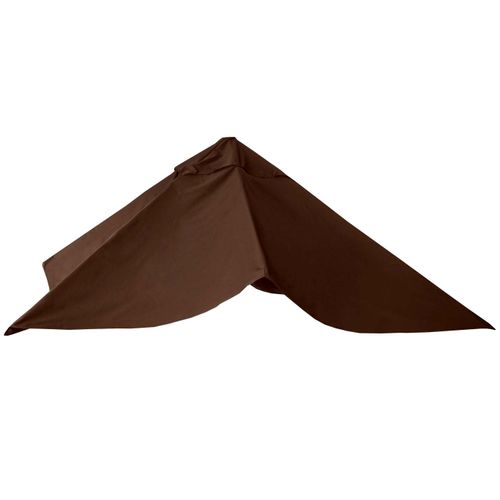 Revêtement Pour Parasol De Luxe Hwc-a96 3,5x3,5m Ø4,95m Polyester 4kg Brun