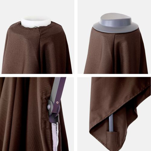 Revêtement Pour Parasol De Luxe Hwc-a96 3,5x3,5m Ø4,95m Polyester 4kg Brun