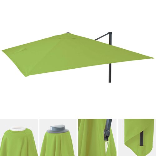 Toile Pour Parasol De Luxe Hwc-a96 3x4m (ø5m) Polyester 3,5kg Vert Clair