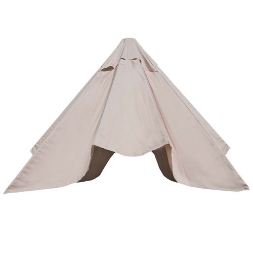 Toile De Rechange Pour Parasol Florida 3,5m Polyester 8 Baleines Crème-blanc