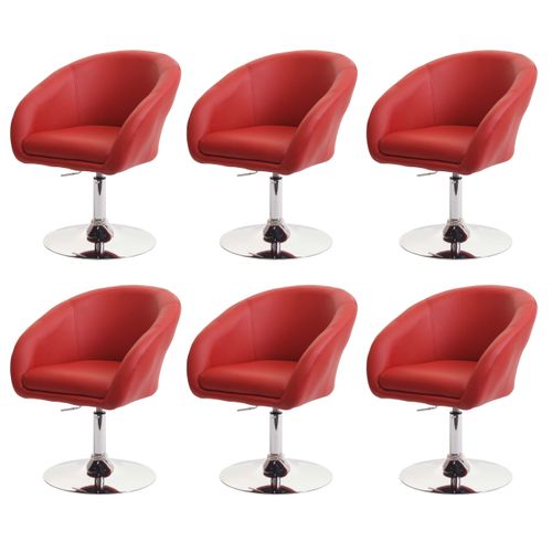 Lot De 6 Chaises De Salle à Manger Hwc-f19 Similicuir Rouge