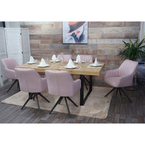 Lot De 6 Chaises De Salle à Manger Hwc-h7 Tissu/textile Rose