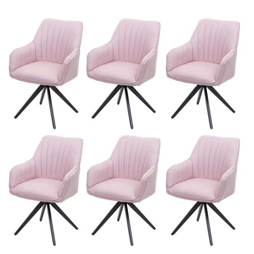 Lot De 6 Chaises De Salle à Manger Hwc-h7 Tissu/textile Rose