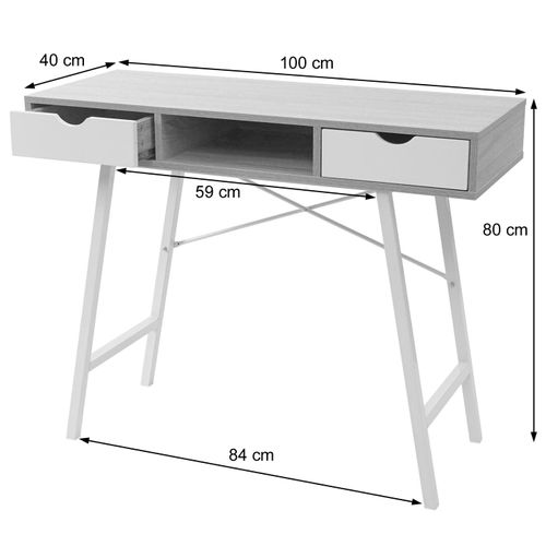 Table Console Hwc-e92 Structure 3d 100x40 cm Noir