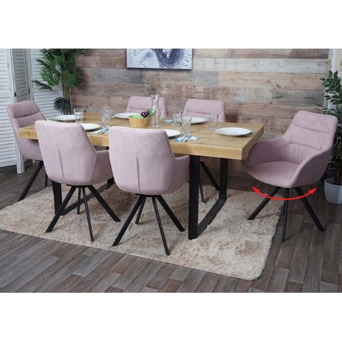 Lot De 6 Chaises De Salle à Manger Hwc-j69 Velours Rose
