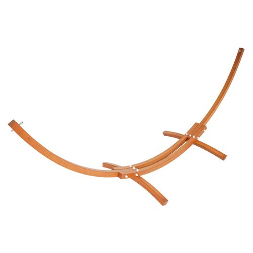 Hamac Avec Support Hwc-j46 Jusqu'à 200kg Bois Fsc 320 cm Marron Tissu Gris