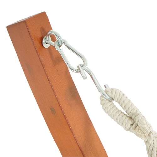 Hamac Avec Support Hwc-j46 Jusqu'à 200kg Bois Fsc 320 cm Marron Tissu Gris