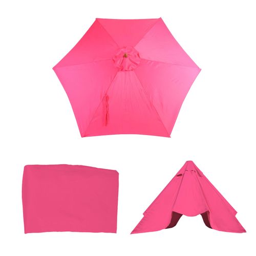 Toile De Rechange Pour Parasol Florida Ø 3m Polyester 6 Baleines Rose