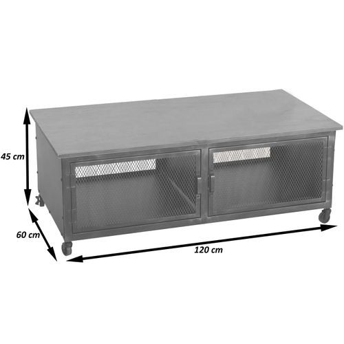 Table Basse Hwc-n28 45x120x60cm Noir, Marron