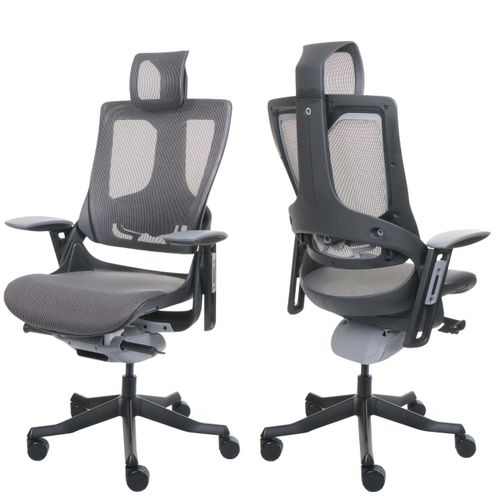 Chaise De Bureau Merryfair Wau 2 Ergonomique Noir-gris, Piétement Noir
