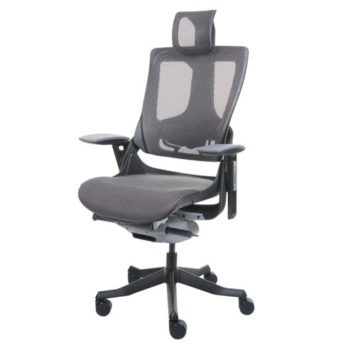 Chaise De Bureau Merryfair Wau 2 Ergonomique Noir-gris, Piétement Noir
