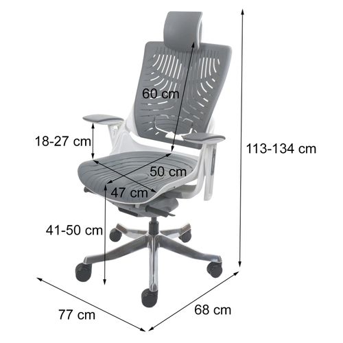 Chaise De Bureau Merryfair Wau 2b Coque Rigide, Ergonomique Gris