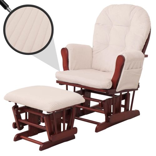 Fauteuil Relax Hwc-c76 Crème, Structure Foncée
