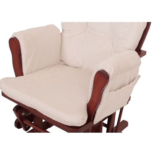 Fauteuil Relax Hwc-c76 Crème, Structure Foncée