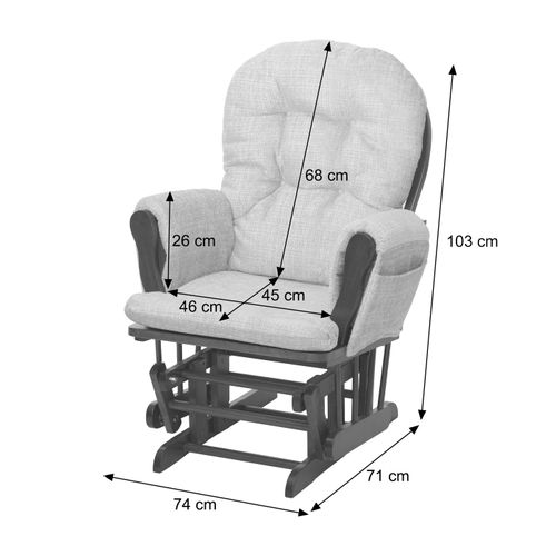 Fauteuil Relax Hwc-c76 Rose, Structure Foncée