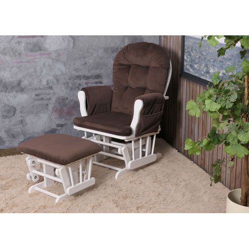 Fauteuil Relax Hwc-c76 Brun, Structure Blanche