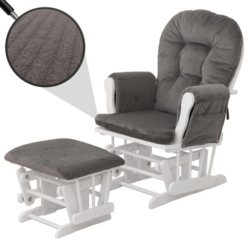 Fauteuil Relax Hwc-c76 Gris Foncé, Structure Blanche