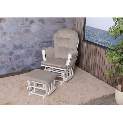 Fauteuil Relax Hwc-c76 Gris Clair, Structure Blanche
