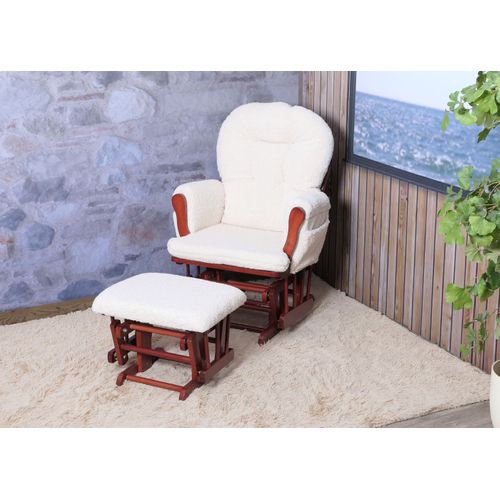 Fauteuil Relax Hwc-c76 Crème, Structure Foncée