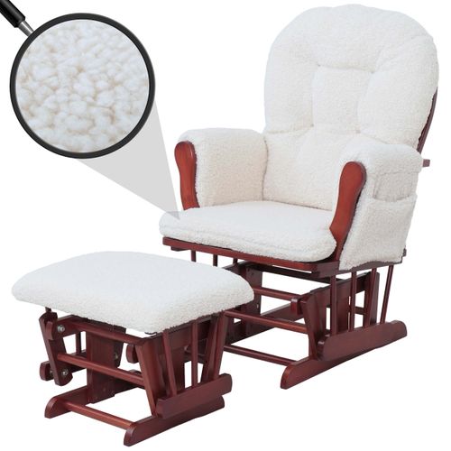 Fauteuil Relax Hwc-c76 Crème, Structure Foncée