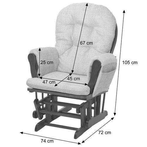 Fauteuil Relax Hwc-c76 Gris, Structure Foncée