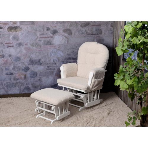 Fauteuil Relax Hwc-c76 Crème, Structure Blanche