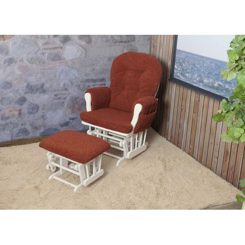 Fauteuil Relax Hwc-c76 Brun Rouille, Structure Blanche
