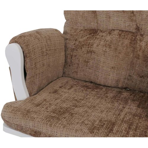 Fauteuil Relax Hwc-c76 Chenille Brun Clair Structure Blanche