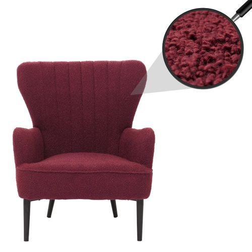 Lounge-sessel Hwc-k37 Bouclé (600g/m²) - Bordeaux