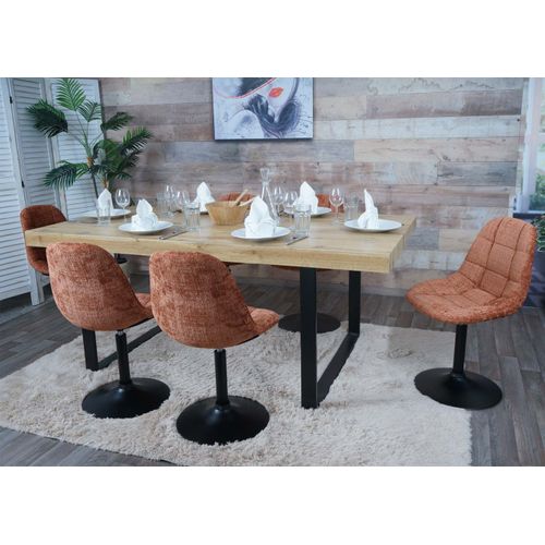 Chaise De Salle à Manger Hwc-a60 Chenille Terre Cuite