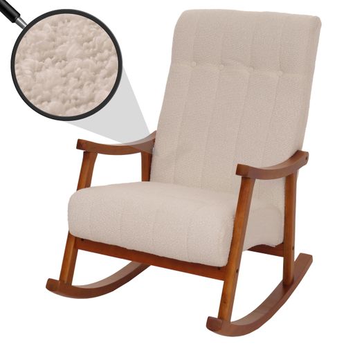 Fauteuil à Bascule Hwc-k10 Beige Bâti Aspect Noyer