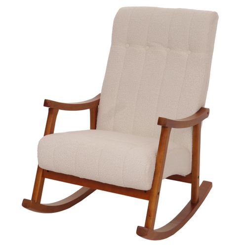 Fauteuil à Bascule Hwc-k10 Beige Bâti Aspect Noyer