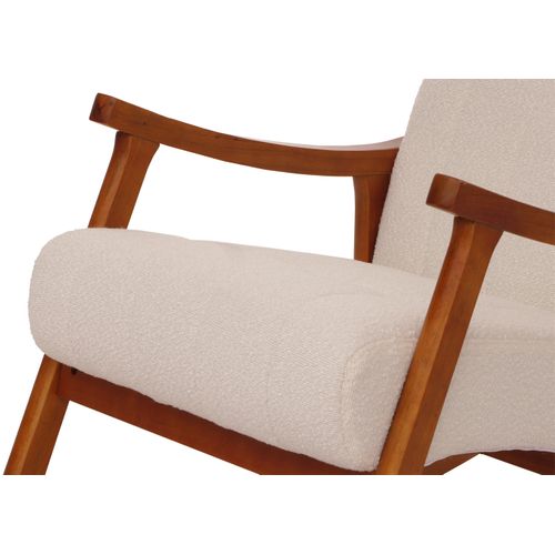 Fauteuil à Bascule Hwc-k10 Beige Bâti Aspect Noyer