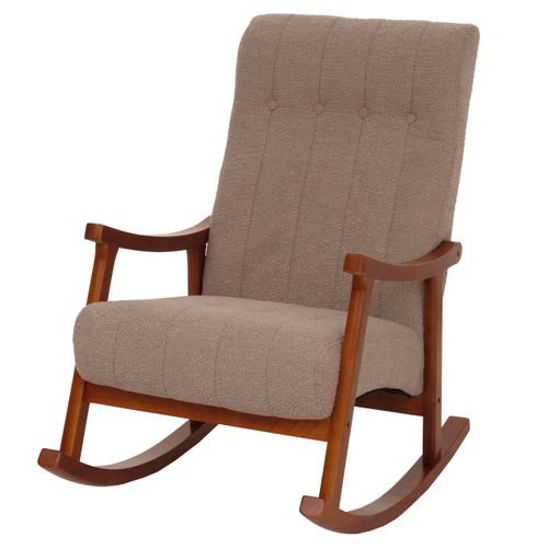Fauteuil à Bascule Hwc-k10 Taupe, Piètement Aspect Noyer