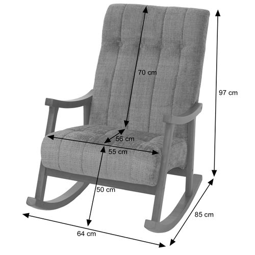 Fauteuil à Bascule Hwc-k10 Chenille (465g/m²) Bordeaux, Piètement Naturel