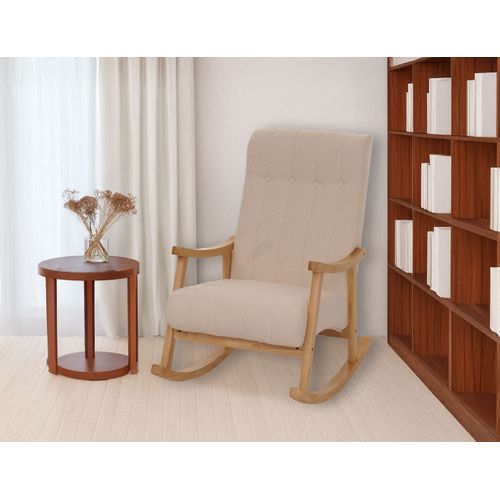 Fauteuil à Bascule Hwc-k10 Beige Piètement Naturel