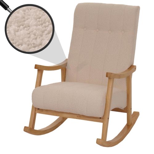 Fauteuil à Bascule Hwc-k10 Beige Piètement Naturel