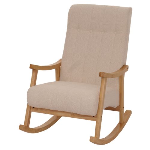 Fauteuil à Bascule Hwc-k10 Beige Piètement Naturel