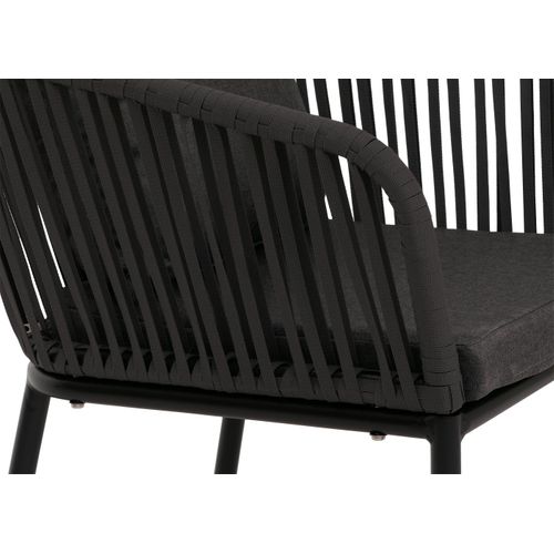 Lot De 2 Chaises De Jardin Hwc-n41 Anthracite, Coussin Gris Foncé